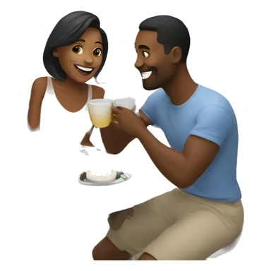couple enjoying brunch sticker