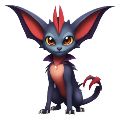  Kawaii Edgy Cool Vampiric Beautiful Noivern-Nargacuga-Litten with big Bat Ears full body sticker