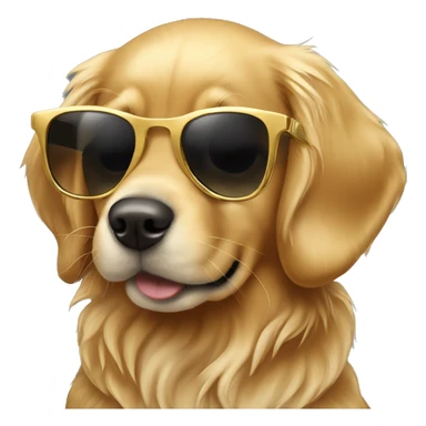 Golden retriever puppy wearing wayfarer sunglasses sticker