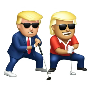 Trump and Biden golfing sticker
