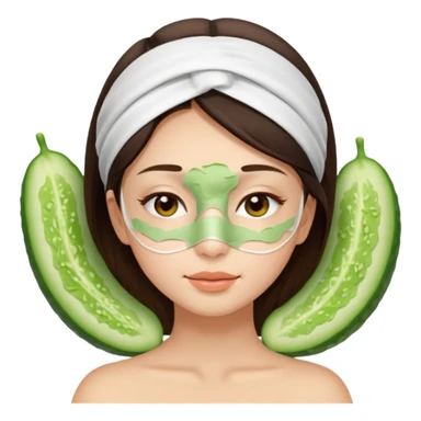 girl brunette getting a deep facial cleansing eyes closed sticker