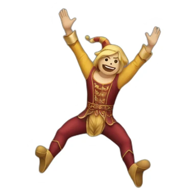 medieval circus acrobat doing a backflip sticker