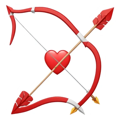bow and arrow in a valentine’s day mood, with the arrow having a heart shape  sticker