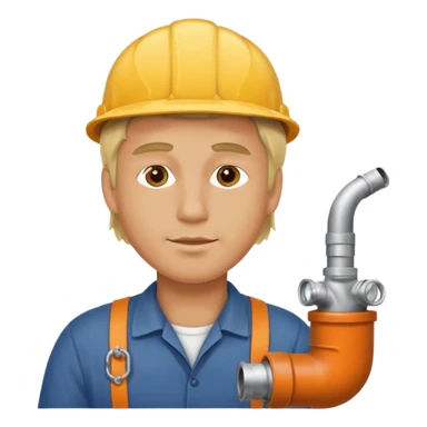 Hombre Rubio conectando un tubo sticker