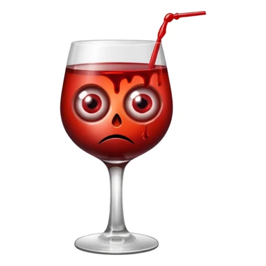 Killer Cocktail glass with blood liquid drink and eyeballs in it  sticker