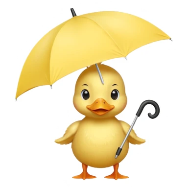 baby Duck holding white umbrella sticker