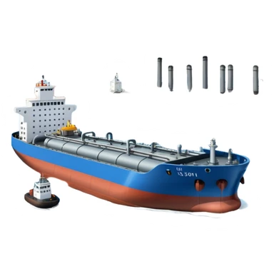 Seaport with a tanker in PNG format sticker