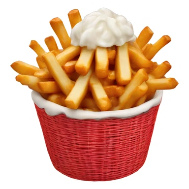 poutine in red and white basket sticker