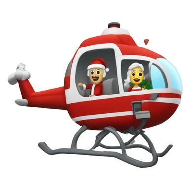 Santa and Mrs claus in a helicopter sticker