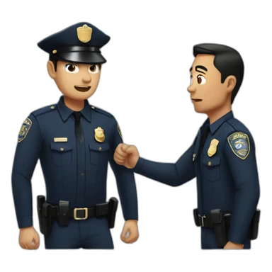 Cop arresting asian man sticker