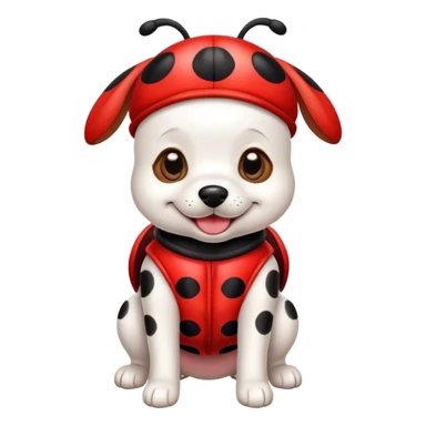 dog wearing a ladybug costume sticker