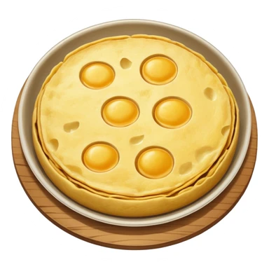 Round spanish potato omelet no plate sticker