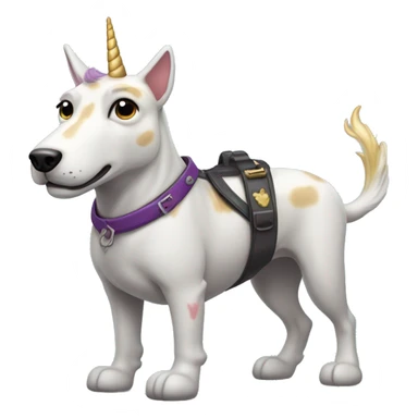 Perro con un arma montado en un unicornio sticker