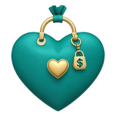 Teal heart with money bag sticker