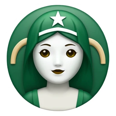 Star colored starbucks green, no face sticker