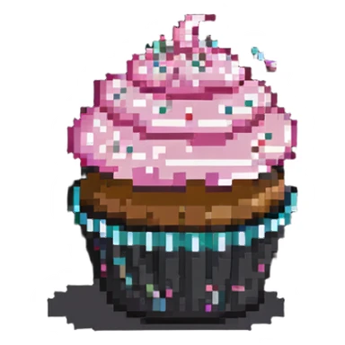 cupcake with pink icing and sprinkles sticker