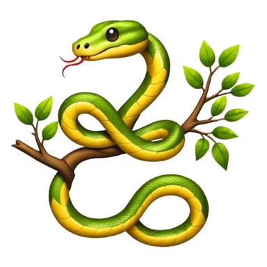 Snake wrapped around a glowing branch sticker