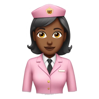 Light pink flight attendant with brown skin sticker