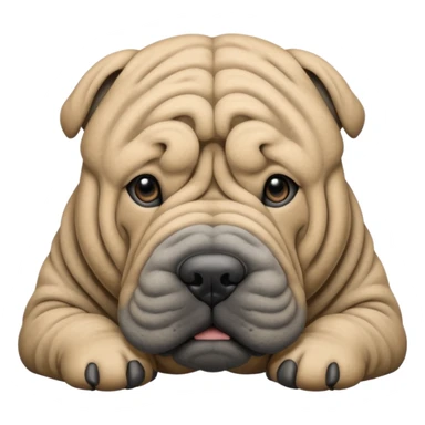 shar pei dog with grey hair  sticker