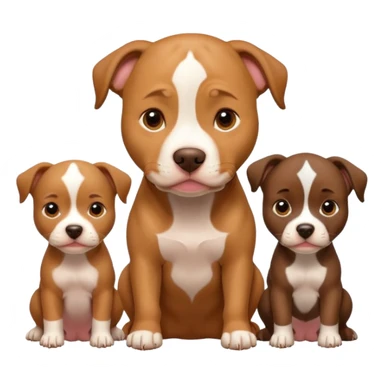 pitbull dog with its puppies sticker