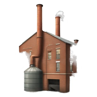 old factory with chimney sticker