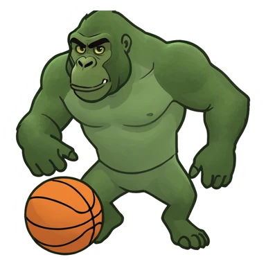 Gorilla blocking basketball sticker