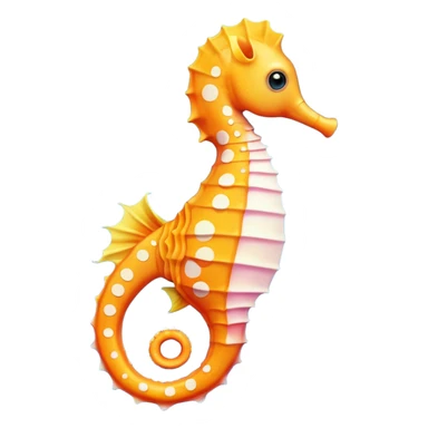 olorful cartoon-style seahorse. 🪸

It’s primarily orange with yellow and white spots along its body. The seahorse has a large blue eye, a curled tail, and a pinkish fin on its back. Its design is cute and stylized—similar to what you’d find in children’s illustrations, stickers, or emoji-like art sticker