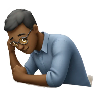 Emoji of a hardworking person studying sticker