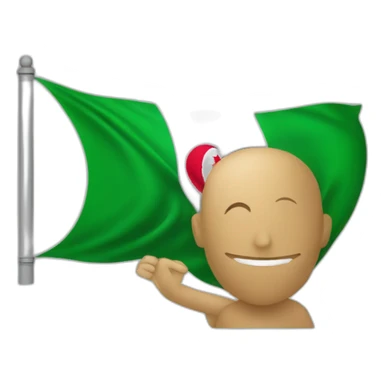 personne tient le drapeau de l'algerie sticker