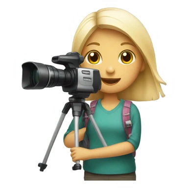 Girl with video camera  sticker