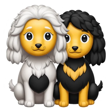 Dos caniches,uno blanco y el otro negro sticker