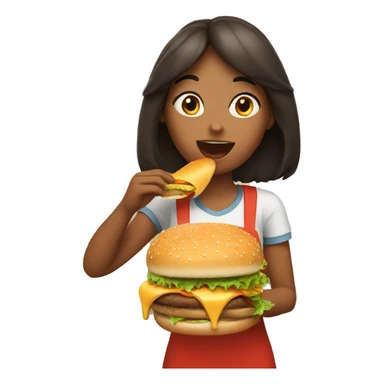 Girl eating burger sticker