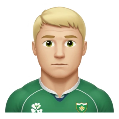 irish rugby player with very short blond hair sticker