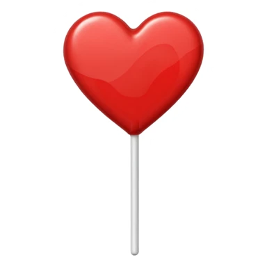 red heart-shaped lollipop on a stick sticker