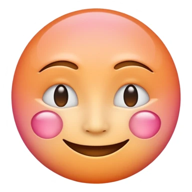 minimalist illustration of a warm glowing emoji face representing anonymous emotional connection. soft orange-pink gradient, gentle smile, organic round form, light diffusion, sense of warmth and intimacy, subtle glow around the edges, smooth and friendly aesthetic. sticker