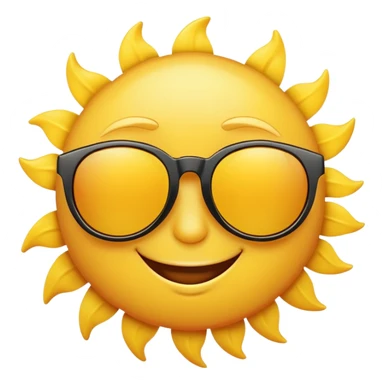 bright yellow sun with cool sunglasses and a cute smiling face sticker