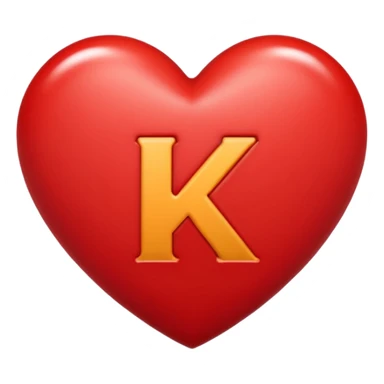 heart with letter k in middle sticker
