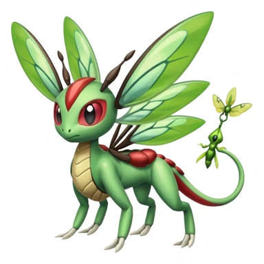 Meloetta-Beedrill-Flygon-Scyther-Celebi-fusion sticker