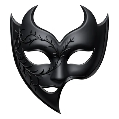 goth themed heart with a black masquerade mask sticker