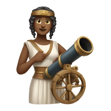 Ancient Greek female ship captain with a telescope sticker