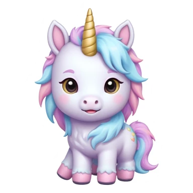 baby unicorn, chibi full body sticker