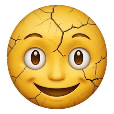 Cracked smiling face emoji sticker