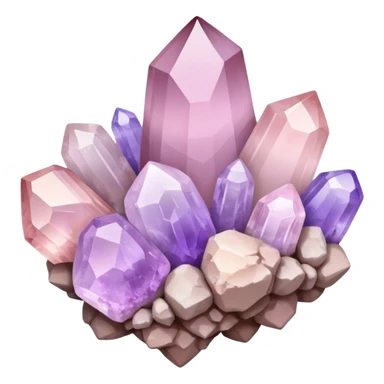 Light pink and lavender ombré quartz cluster  sticker