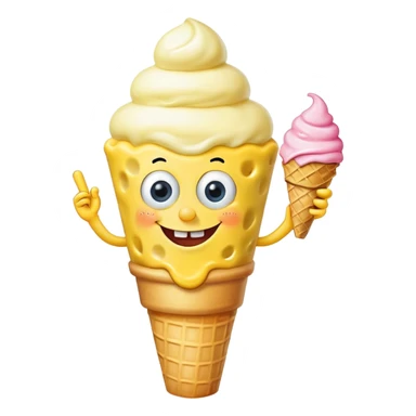 SpongeBob eating an ice cream cone sticker