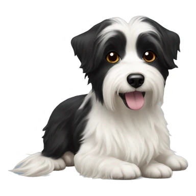 black & white havanese dog and carolina dog  sticker