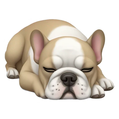 sleeping-fat-french-bulldog-blue sticker