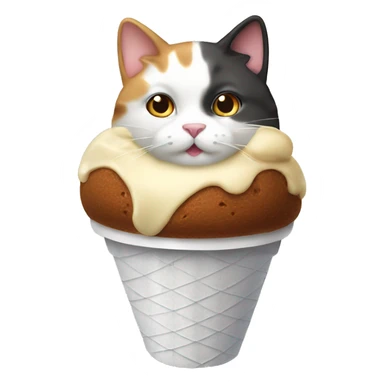Icecream with calico cat sticker
