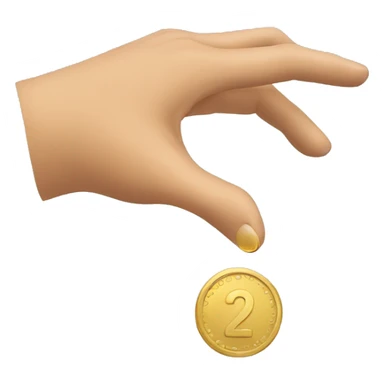 hand throwing a coin sticker