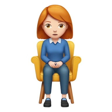 ginger woman sitting on chair looking awkard sticker