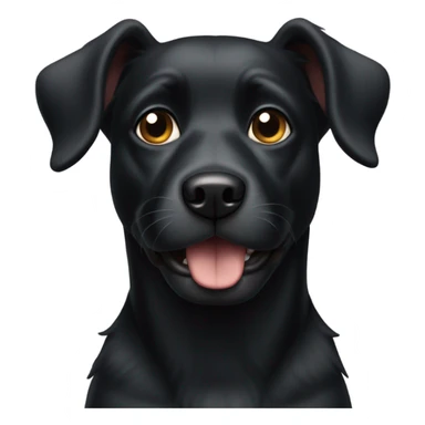 Black dog with one pointy ear and one bent ear sticker